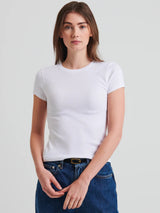 Pima Cotton Ribbed Baby Tee - White-Patrick Assaraf-Over the Rainbow