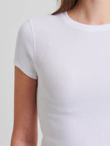 Pima Cotton Ribbed Baby Tee - White-Patrick Assaraf-Over the Rainbow