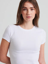Pima Cotton Ribbed Baby Tee - White-Patrick Assaraf-Over the Rainbow