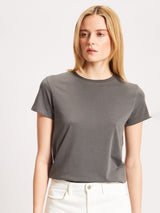 Short Sleeve Crew Slim Tee - Gunmetal-Patrick Assaraf-Over the Rainbow