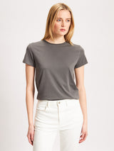 Short Sleeve Crew Slim Tee - Gunmetal-Patrick Assaraf-Over the Rainbow