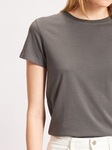 Short Sleeve Crew Slim Tee - Gunmetal-Patrick Assaraf-Over the Rainbow