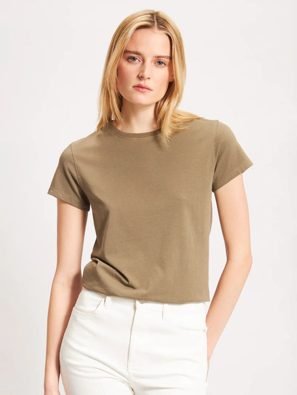 Short Sleeve Crew Slim Tee - Olive-Patrick Assaraf-Over the Rainbow