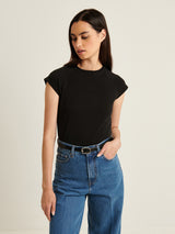Stretch Raglan Baby Tee - Black