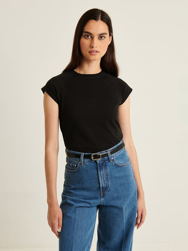Stretch Raglan Baby Tee - Black