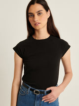 Stretch Raglan Baby Tee - Black