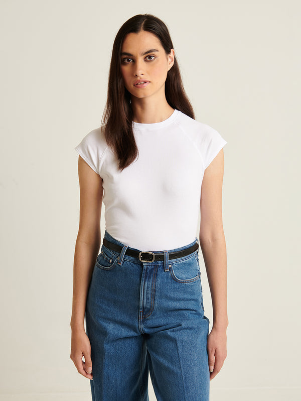 Stretch Raglan Baby Tee - White
