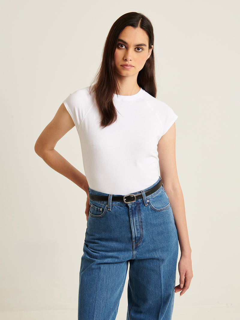 Stretch Raglan Baby Tee - White
