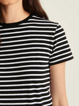 Short Sleeve Iconic Classic Stripe Crew Tee - Black