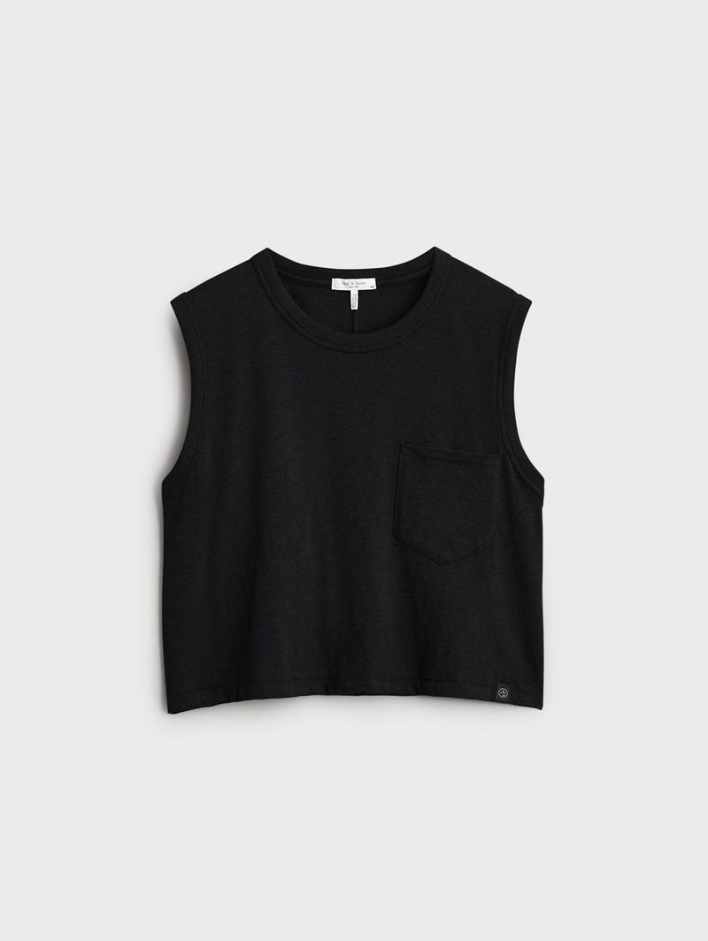 Slub Pocket Tank - Black-RAG + BONE-Over the Rainbow