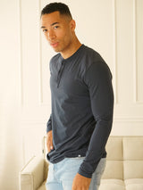 Whitley Henley Top - Navy-Benson-Over the Rainbow