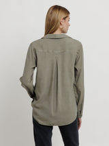 Button Down Shirt - Army-Bella Dahl-Over the Rainbow