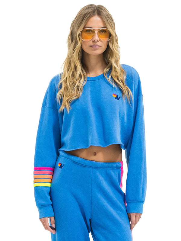 Rugby Crop Sweatshirt - Cobalt