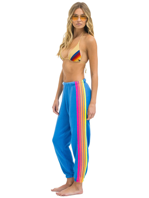 5 Stripe Sweatpant - Cobalt
