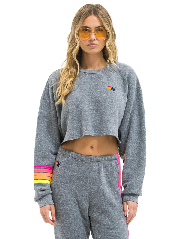 Rugby Crop Sweatshirt - Heather Grey