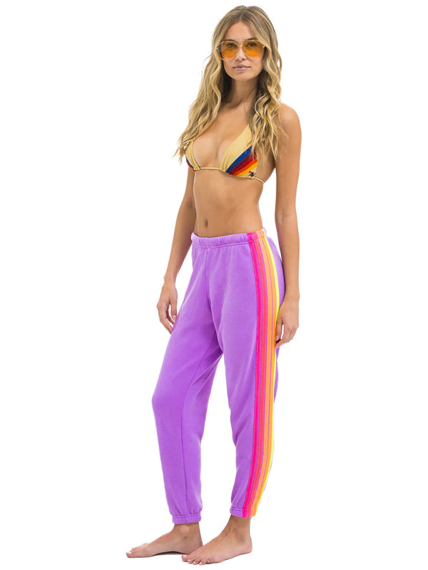5 Stripe Sweatpant - Neon Purple