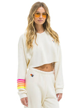 Rugby Crop Sweatshirt - Vintage White