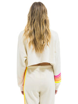 Rugby Crop Sweatshirt - Vintage White