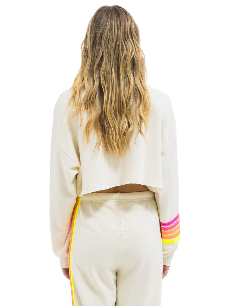 Rugby Crop Sweatshirt - Vintage White