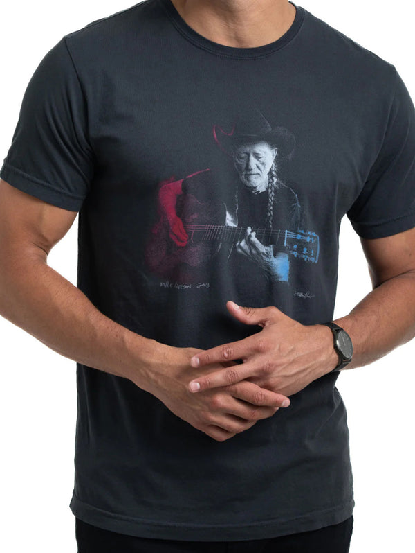 Willie Nelson Tee - Vintage Black-CLINCH by GOLDEN GOODS-Over the Rainbow