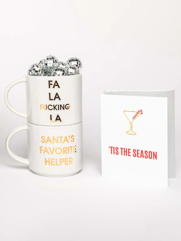 Paper Clip Letterpress Cards - Tis The Season-CHEZ GAGNE LETTERPRESS-Over the Rainbow