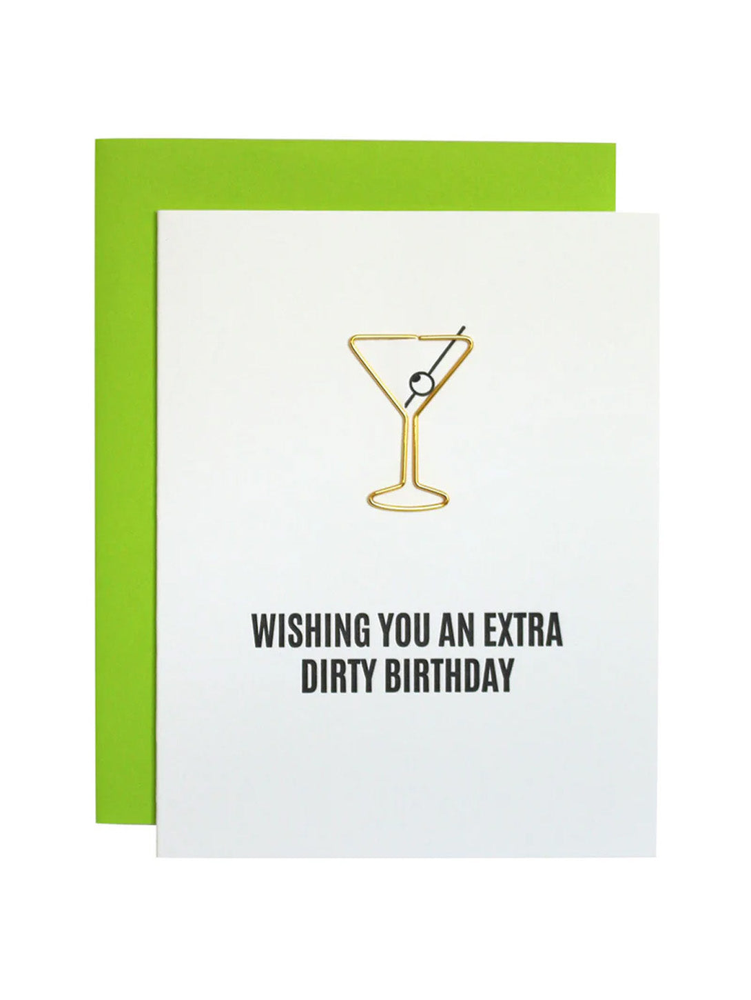 Extra Dirty Birthday Paper Clip Letterpress Card-CHEZ GAGNE LETTERPRESS-Over the Rainbow
