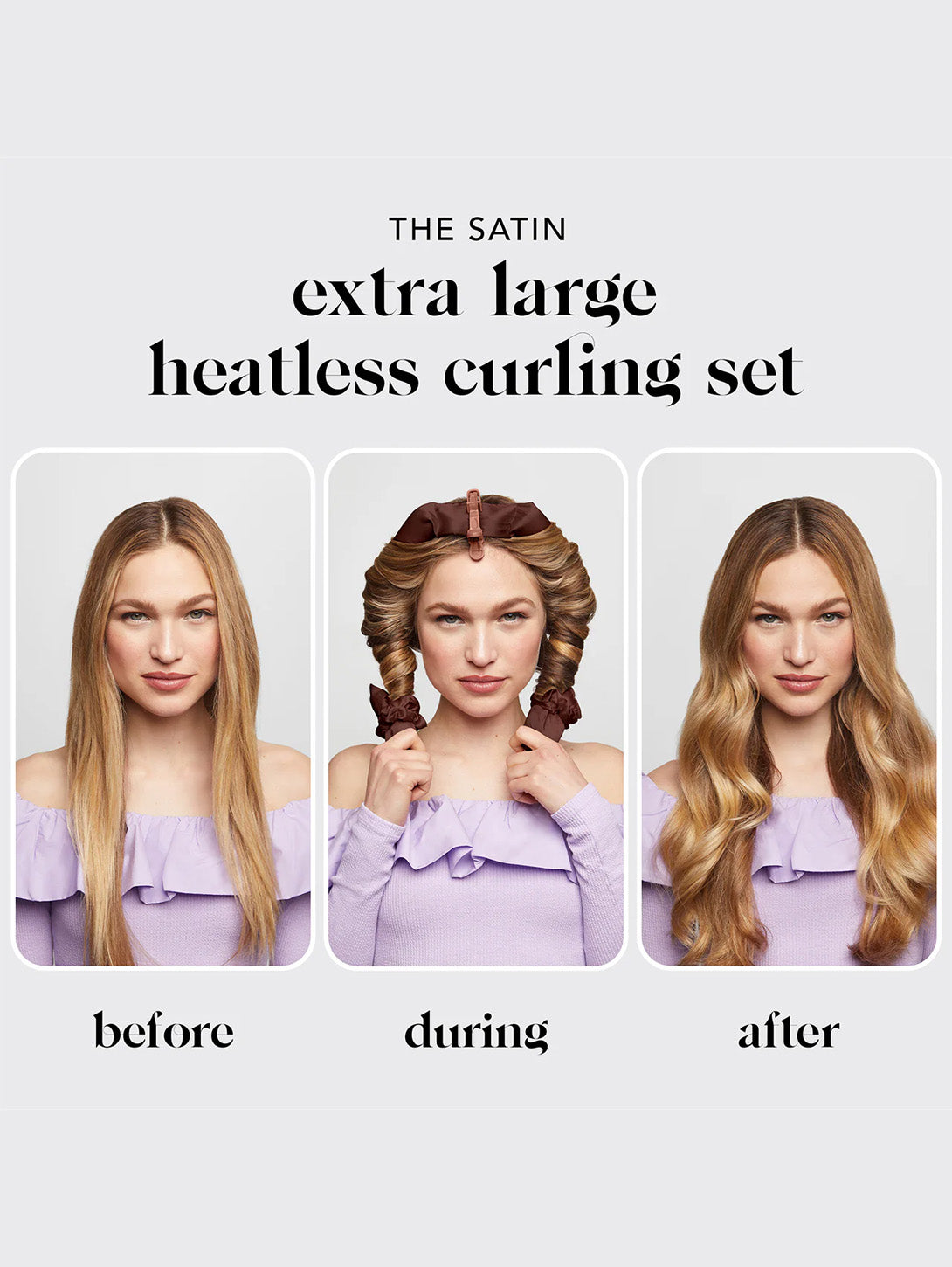 XL Satin Heatless Curling Set - Chocolate-KITSCH-Over the Rainbow