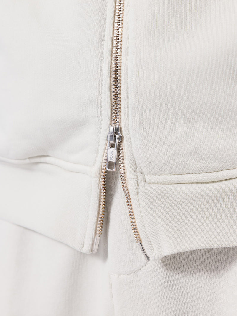 Long Sleeve Zip Hoodie - Bone White-UNFEIGNED-Over the Rainbow