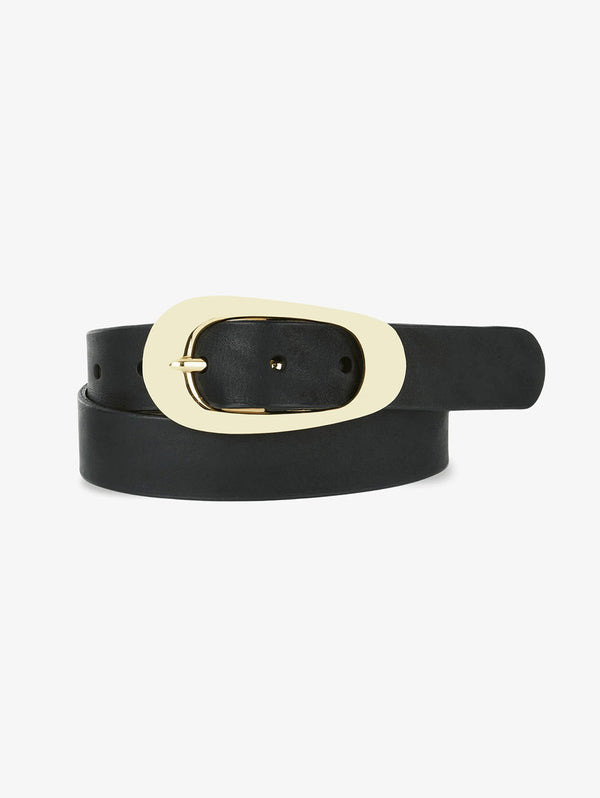 Zya Pebbled Belt - Smooth Black