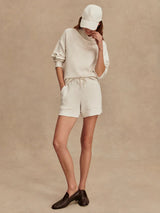 Atrium High Rise Short - Ivory Marl-VARLEY-Over the Rainbow