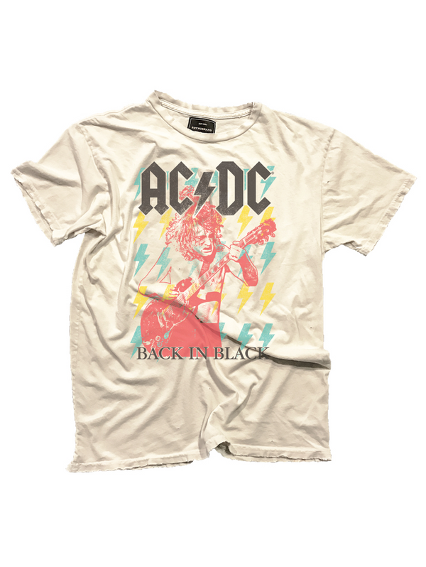 AC/DC Tee - Vintage White-Retro Brand Black Label-Over the Rainbow