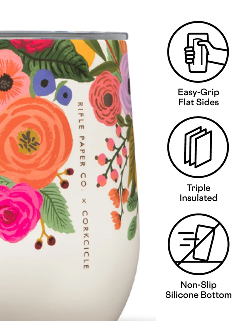 Rifle Paper Co. Stemless 12oz - Garden Party Cream-CORKCICLE-Over the Rainbow