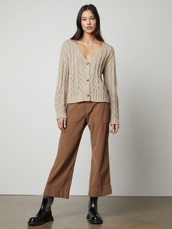 Hazel Cable Cardigan-Velvet-Over the Rainbow