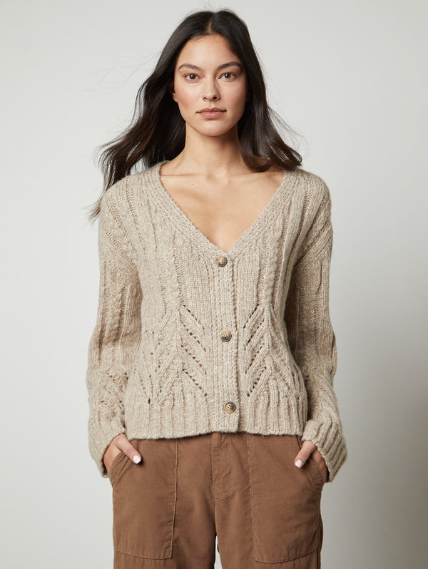 Hazel Cable Cardigan-Velvet-Over the Rainbow