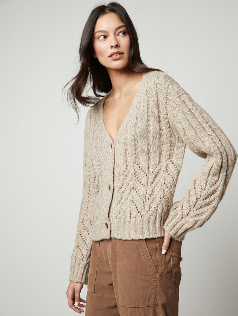 Hazel Cable Cardigan-Velvet-Over the Rainbow