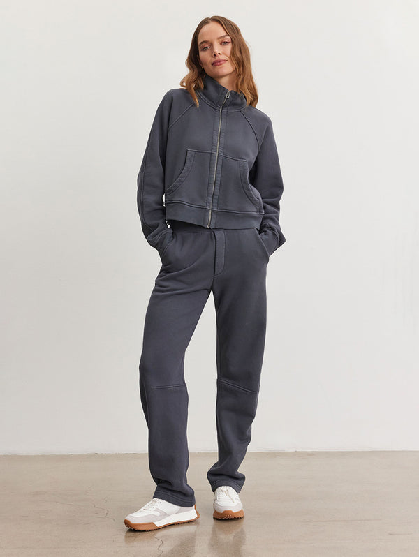 VLR310GD - Garment Dye Velour Mid-Length Zip-Up Hoodie – Los