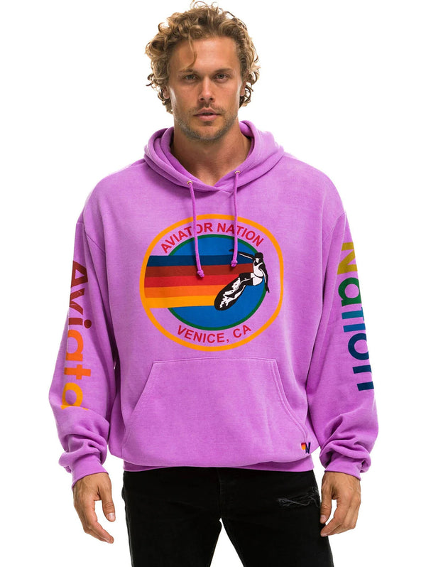 Aviator Nation Logo Pullover Hoodie - Neon Purple-AVIATOR NATION-Over the Rainbow