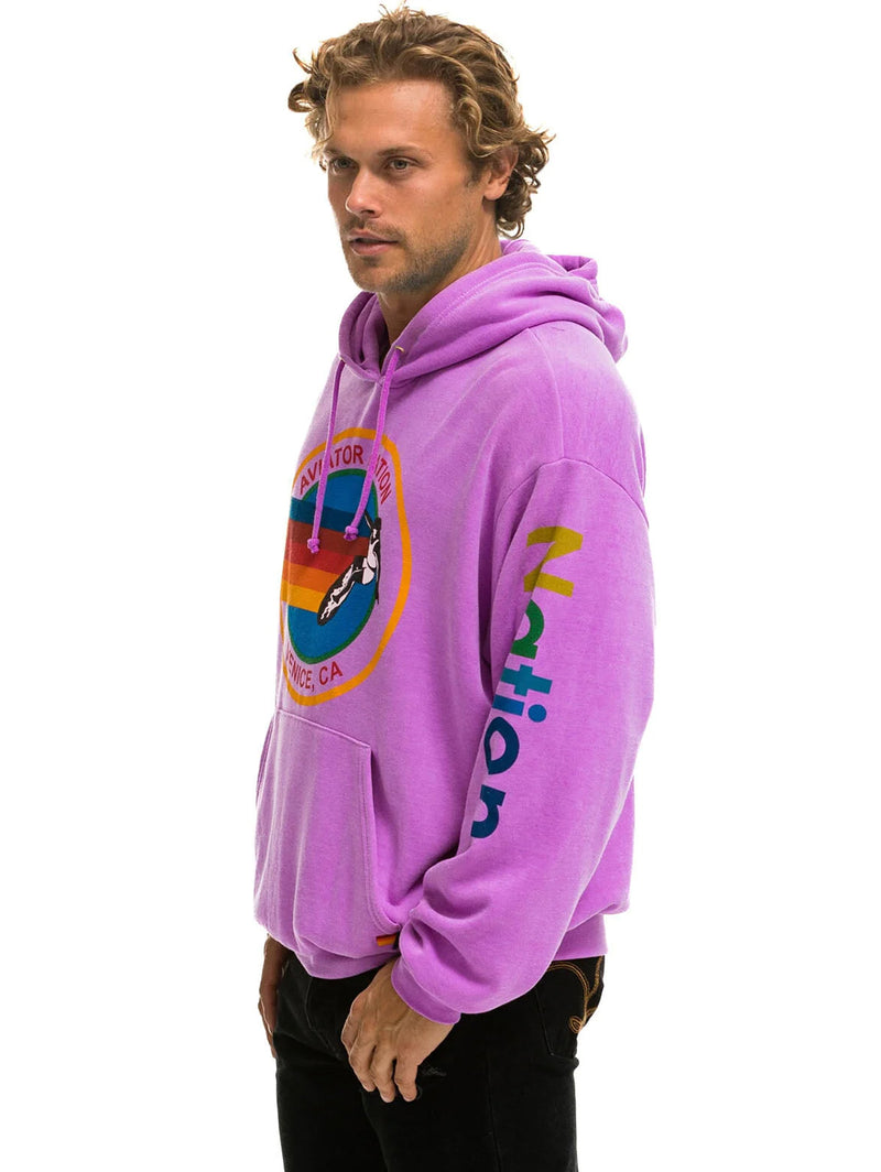 Aviator Nation Logo Pullover Hoodie - Neon Purple-AVIATOR NATION-Over the Rainbow