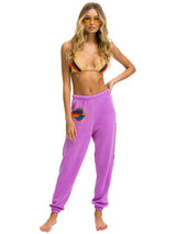 Logo Sweatpant - Neon Purple-AVIATOR NATION-Over the Rainbow