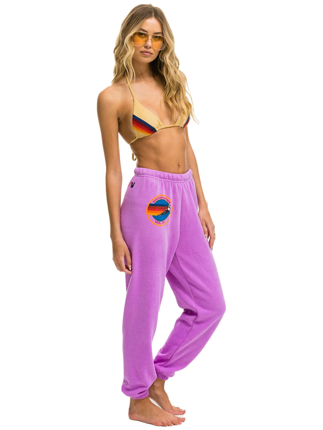 Logo Sweatpant - Neon Purple-AVIATOR NATION-Over the Rainbow