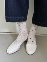 Sneaker Socks - Oatmeal Polka Dot