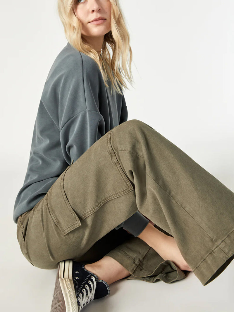 Alva Cargo Pant - Capers Luxe Twill-Mavi-Over the Rainbow