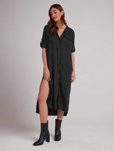 Maxi Shirt Dress - Black-Bella Dahl-Over the Rainbow