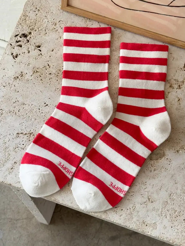 Wally Socks - Wide Red Stripe