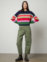 Kacey Stripe Sweater-Velvet-Over the Rainbow