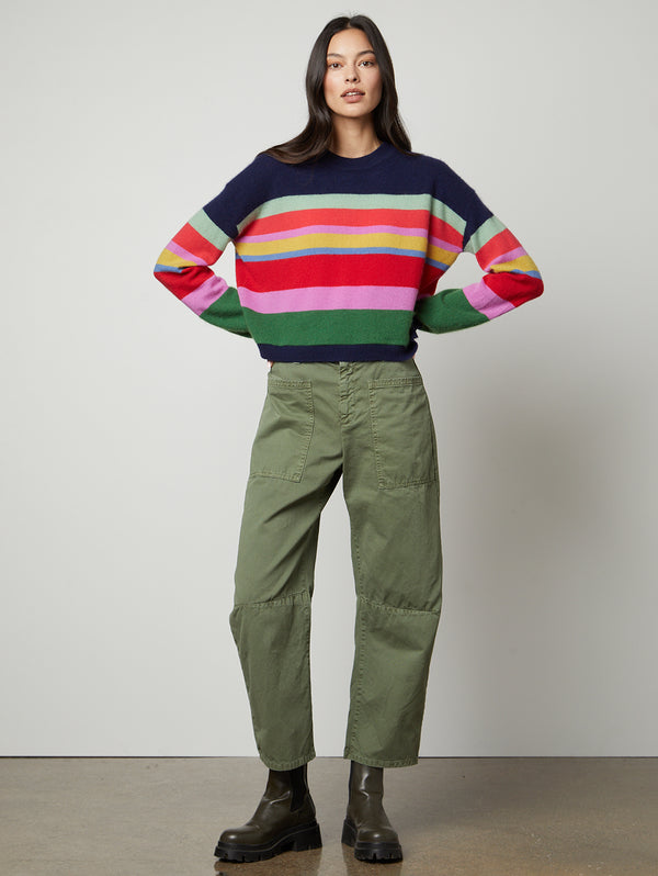 Kacey Stripe Sweater-Velvet-Over the Rainbow