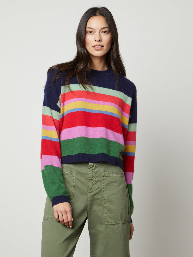 Kacey Stripe Sweater-Velvet-Over the Rainbow