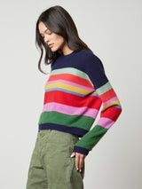 Kacey Stripe Sweater-Velvet-Over the Rainbow