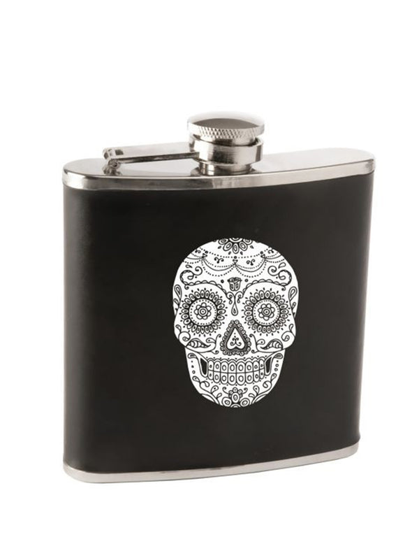 Dia De Los Muertos Flask - Black-TRUE BRANDS-Over the Rainbow
