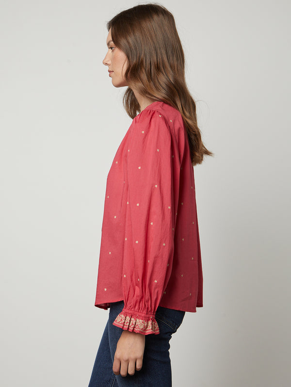 Ania Embroidered Top-Velvet-Over the Rainbow